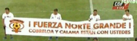 Cobreloa 2 - O'Higgins 1 (lienzo que representa la fuerza y el amor unido al Norte Grande tras el terremoto)